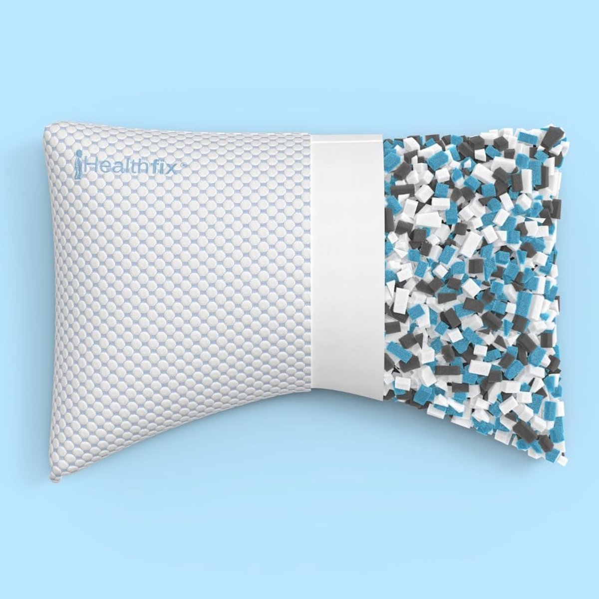 SnelShoppen - Orthopedisch hoofdkussen 65 x 44 cm - Aanpasbaar nekkussen voor zijslapers, rug- en buikslapers - Verkoelend overtrek - Traagschuim kuss