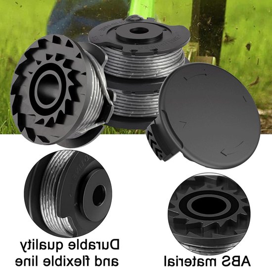 Nylon Snijspoelen Set van 6 Stuks 1.65mm voor Grastrimmer met Deksel en Draadspolen voor Tuinonderhoud — afbeelding 3