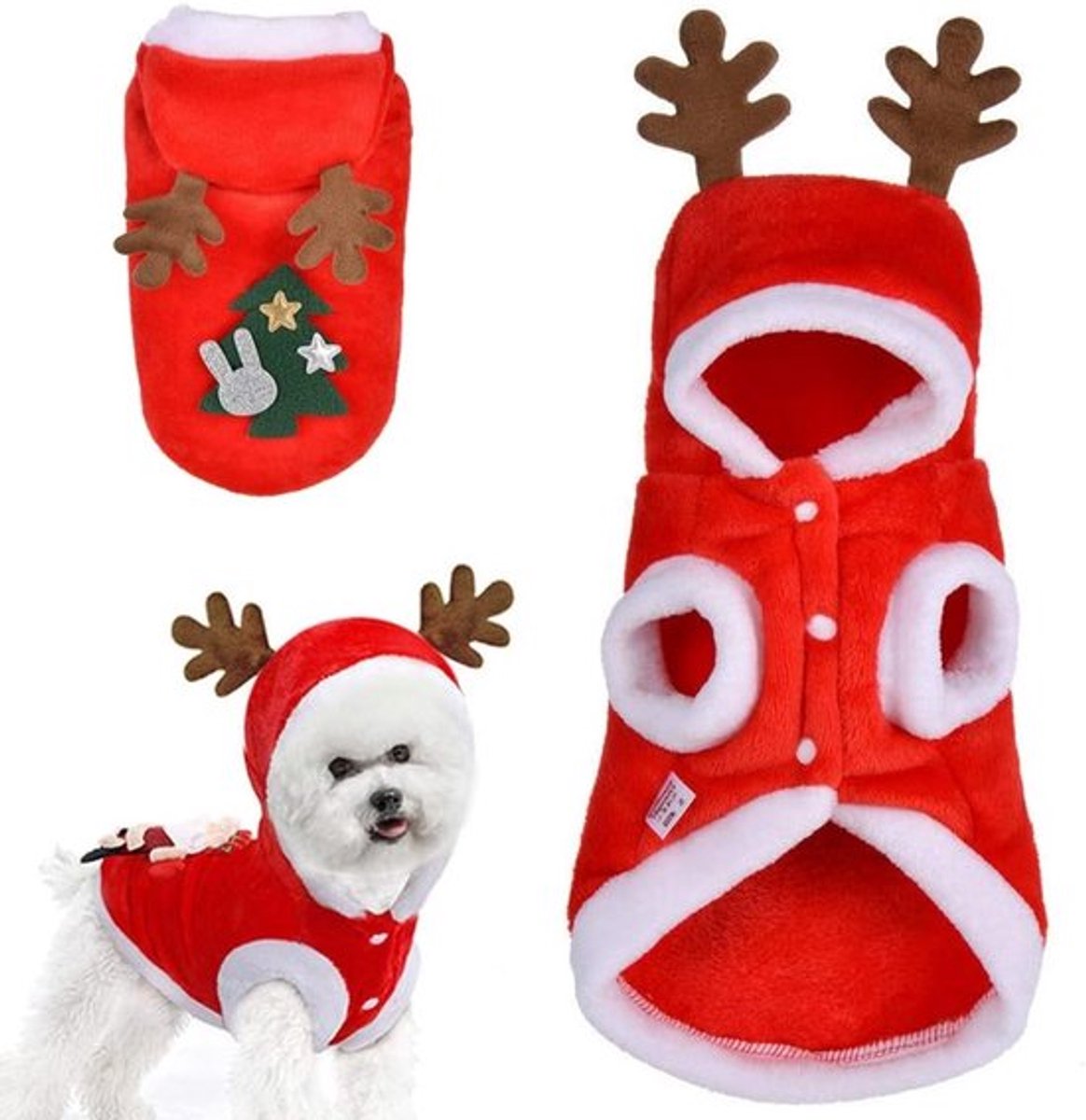 Kerstkleding voor Huisdieren, Hond en Kat, Kersttrui, Hoodie en Kostuum voor Dieren, Perfect voor Feestdagen