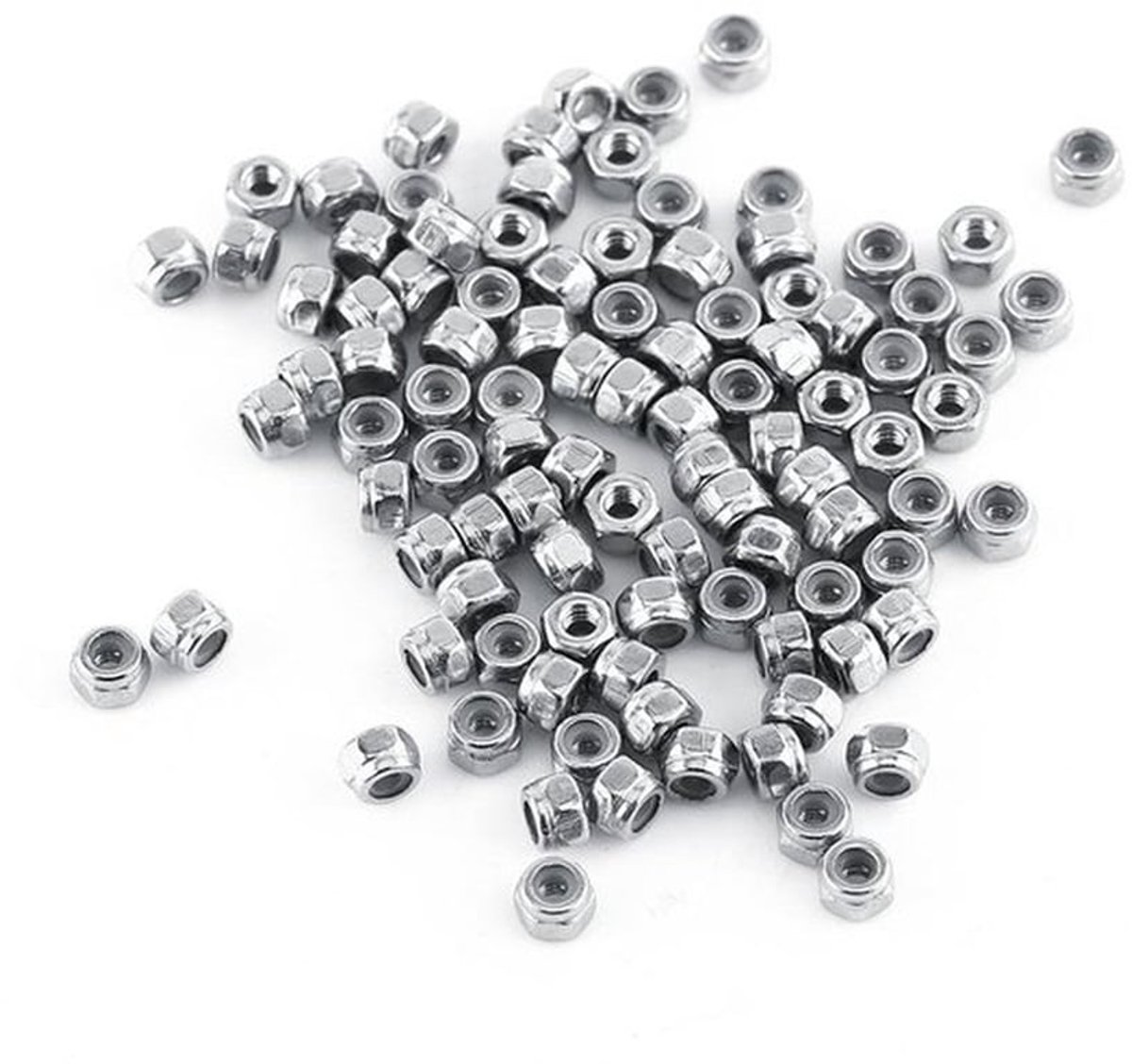 Zelfvergrendelende moer RVS SS304 M2-M12 - Nylon Insert - 100 stuks
