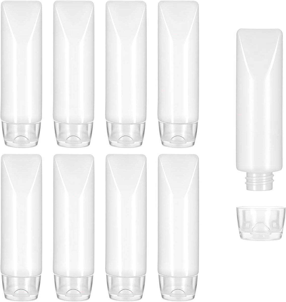SnelShoppen - 8x 30ml Refill Squeeze Bottles voor Reizen - Lekvrije Toilettas Flesjes - Ideaal voor Make-up, Shampoo, Cosmetica, Gym en Kamperen