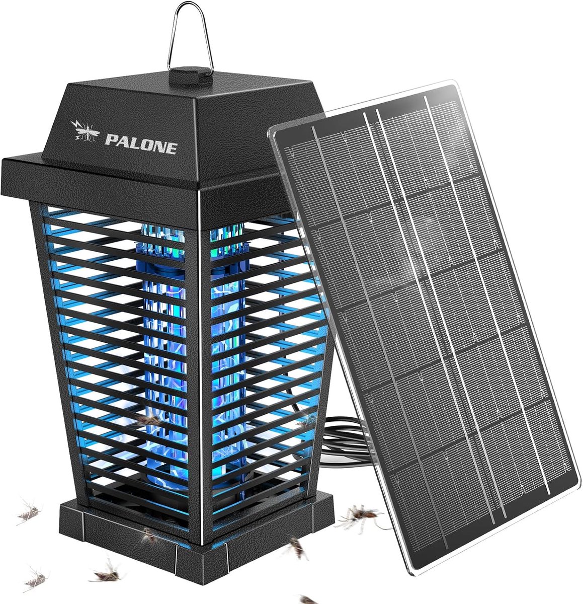 Thijox - Insectenverdelger Elektrisch Zonne-energie 4500V - Oplaadbare UV Muggenlamp met 7,5W 5V Zonnepaneel - Ideaal voor Camping, Tuin en Binnengebr