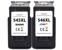 Boxstuff Inkt geschikt voor Canon PG-545 XL + CL-546 XL - Pack Kleur en Zwart