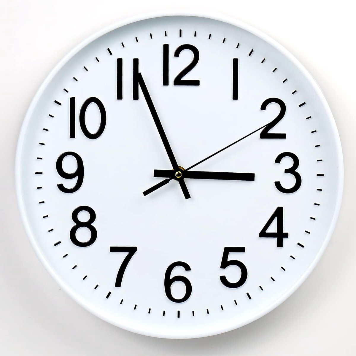 SnelShoppen - Wandklok 30 cm Stille Quartz Klok Wit, Modern Design, Batterij Aangedreven, Perfect voor Kantoor, Keuken, Badkamer, Slaapkamer, Woonkame
