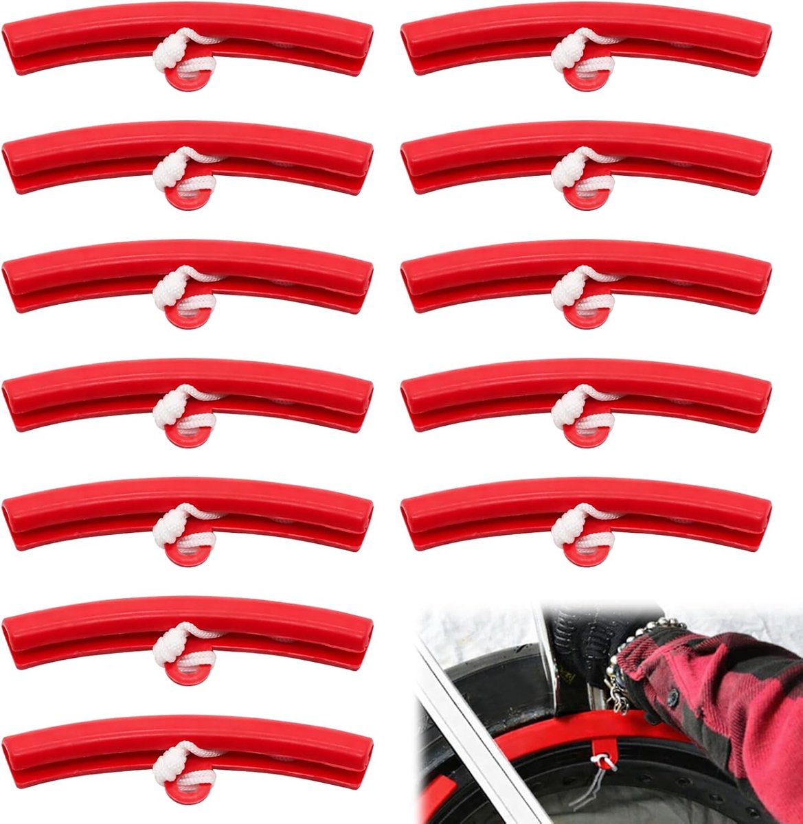 SnelShoppen - Pack van 12 Universele Rim Protectors - Bandenmontage Hulp - Rimpbescherming Strip - Duurzaam Polyurethaan - Voor Autowielen - Beschermt