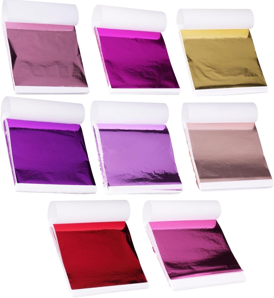 400 Stuks Multikleur Goudblad 8.5×9.5cm voor Kunst, Decoraties en DIY Projecten met 8 Kleuren