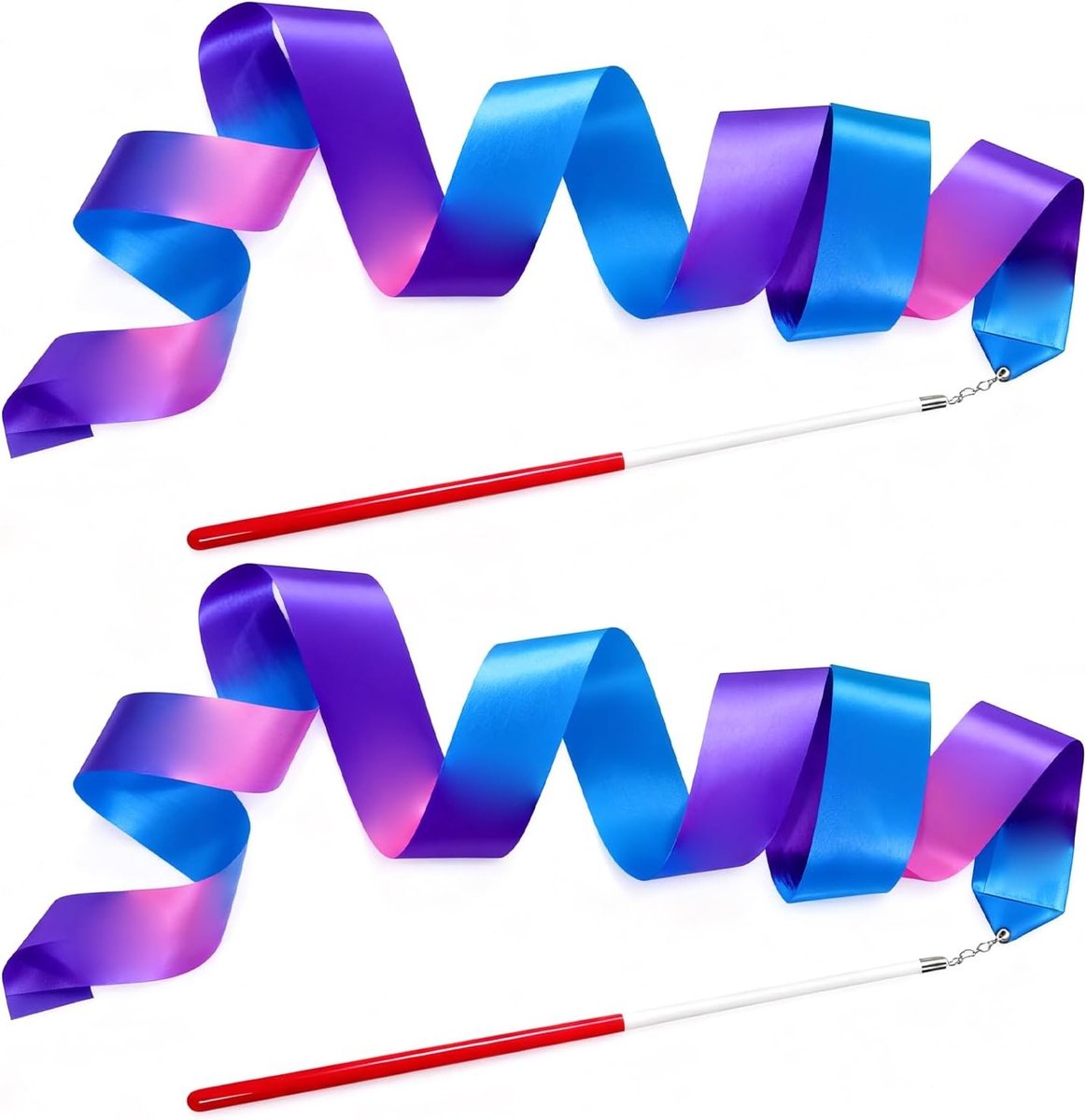Kleurige Gymnastiekbanden voor Kinderen, 2 Dansbanden met Stok, Ideaal voor Thuis Spelletjes en Beweging