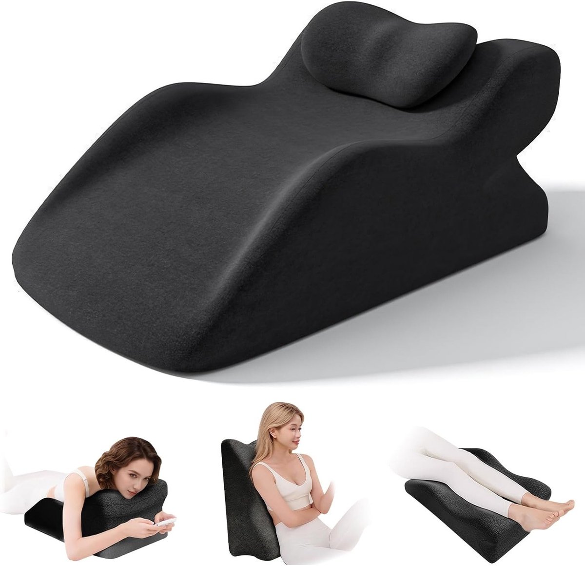 Ergonomisch Kussen voor Ondersteuning van Benen en Voeten, Memory Foam Wedge Kussen voor Slaap en Comfort, Ideaal voor Bank en Bed, Grijs