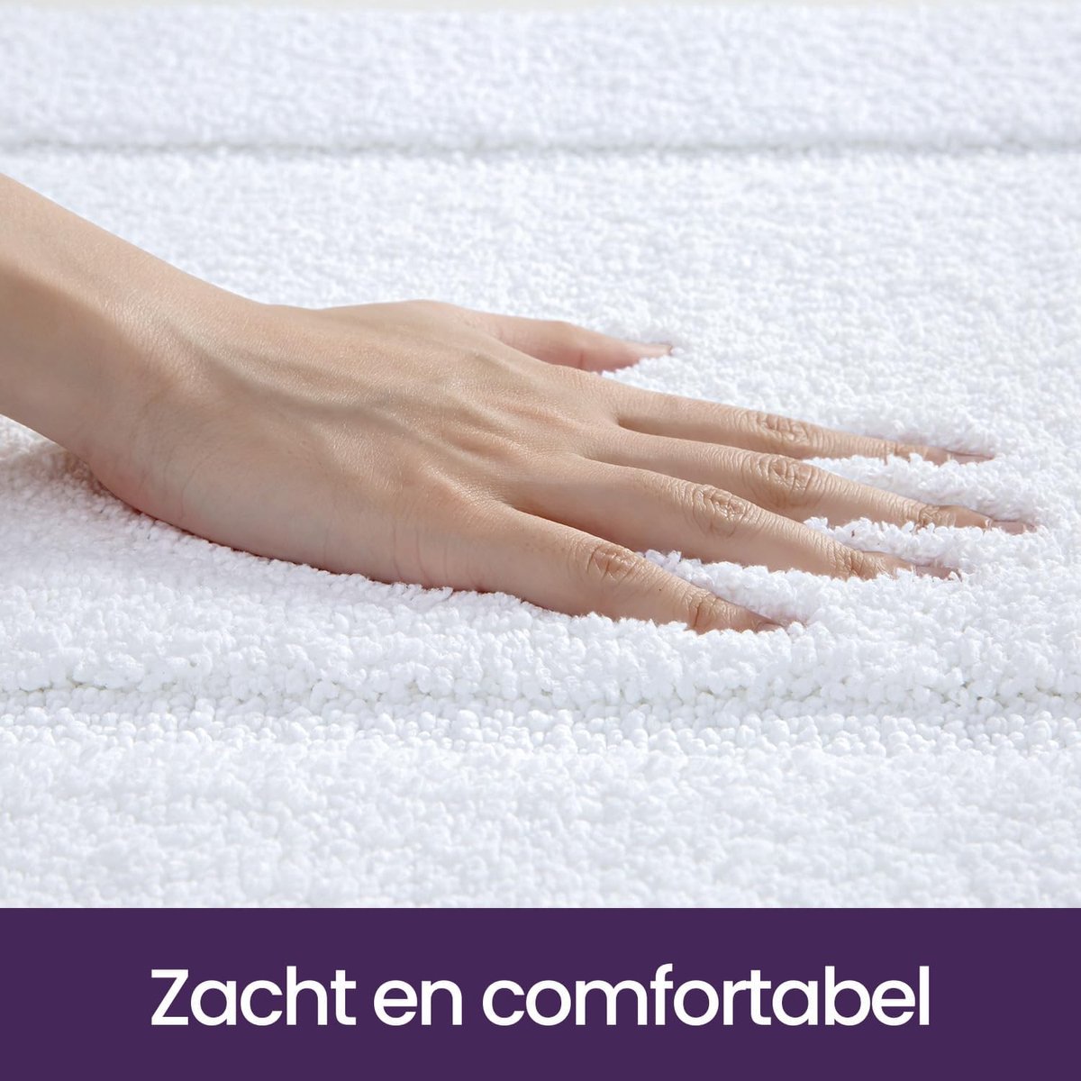 SnelShoppen - Badmat 60x110cm, Absorberende Zachte Microfiber Badkamer Mat, Machinewasbaar, Antislip Badmat voor Douche, Badkuip en Badkamer, Wit