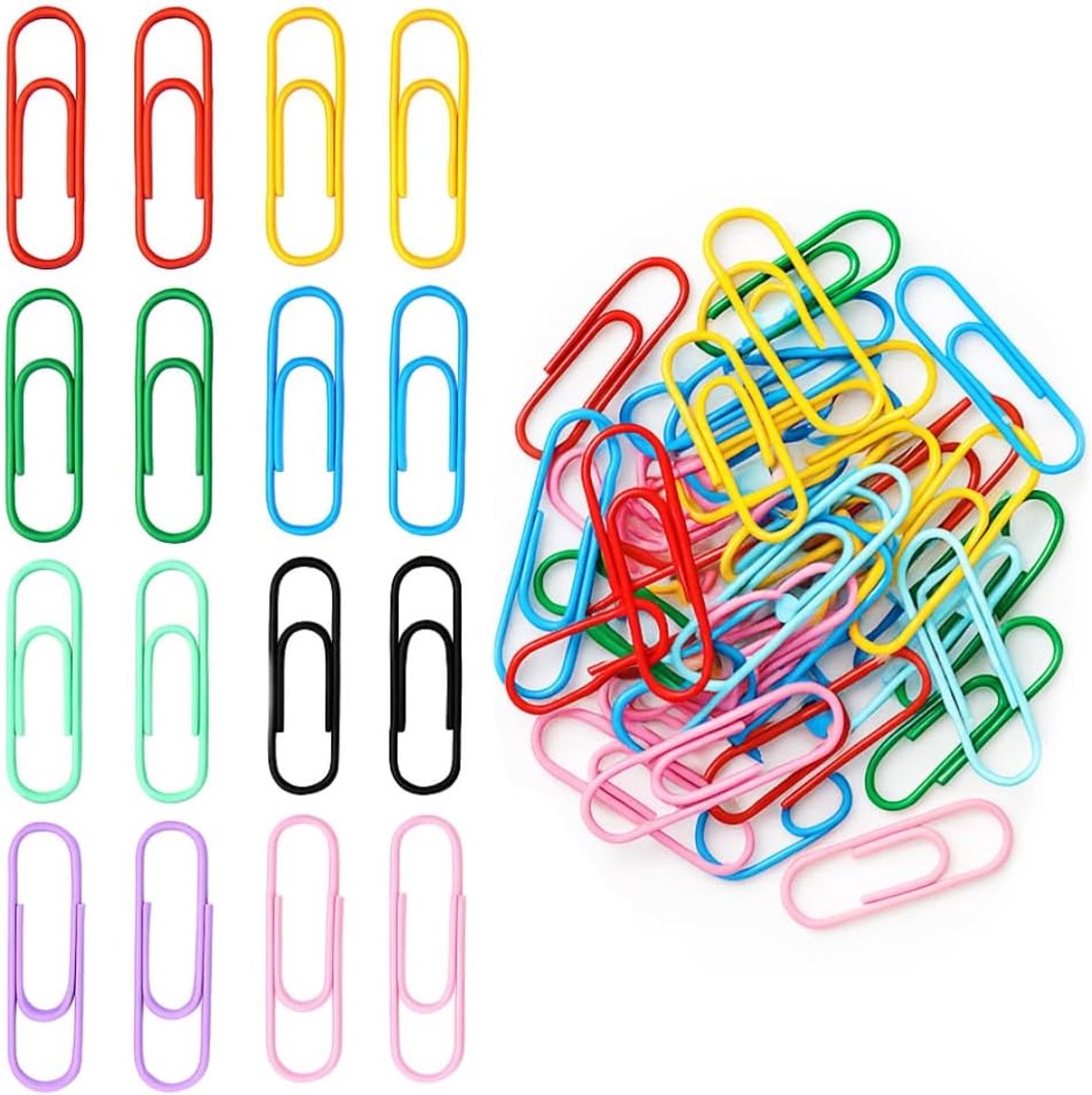 SnelShoppen - 60 Stuks Gekleurde Paperclips 100mm - Duurzame Paperclips voor Documenten, School en Kantoor - Multicolour voor Thuis, Archiveren en Org