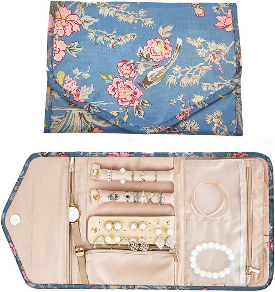 Handige Roller Bag voor Sieraden, Ideaal voor Reizen met Meerdere Kettingen, Armbanden en Ringen