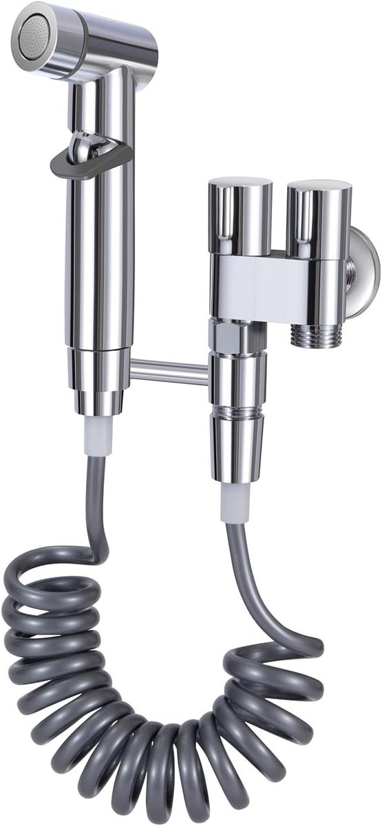 Draagbare Bidet Set met 2-Weg Inverter, 2m Slang en Houder voor Persoonlijke Hygiëne en Dierenverzorging