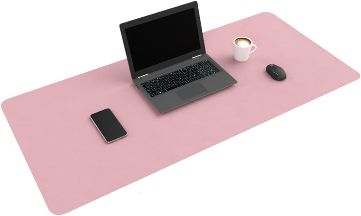 SnelShoppen - XXL Desk Mat 120cm x 60cm - Multifunctionele Muismat - Grote Bureau Mat voor Computer en Laptop - Roze - Perfect voor Thuis en Kantoor