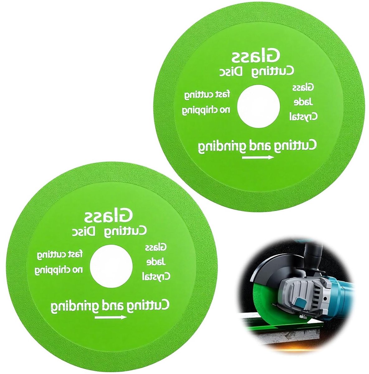 Diamantzaagschijven voor Glas en Keramiek, 100 mm, Geschikt voor Haakse Slijper, Perfect voor Snijden van Flessen, Tegels en Porselein, Set van 2