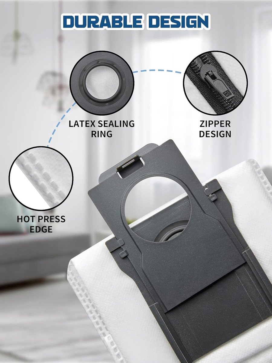 SnelShoppen - Herbruikbare Stofzuigerzakken voor Dreame L40s Pro Ultra, L10s Pro Ultra, Mova E30, P50, V50 - Vervangzakken met Rits (3-Pack)