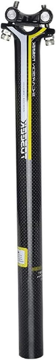 Fiets Zadelpen - Zadelsteun Carbon - Comfortabel Fietsen - Lichtgewicht Carbonvezel - 27.2 x 400 mm - Geel