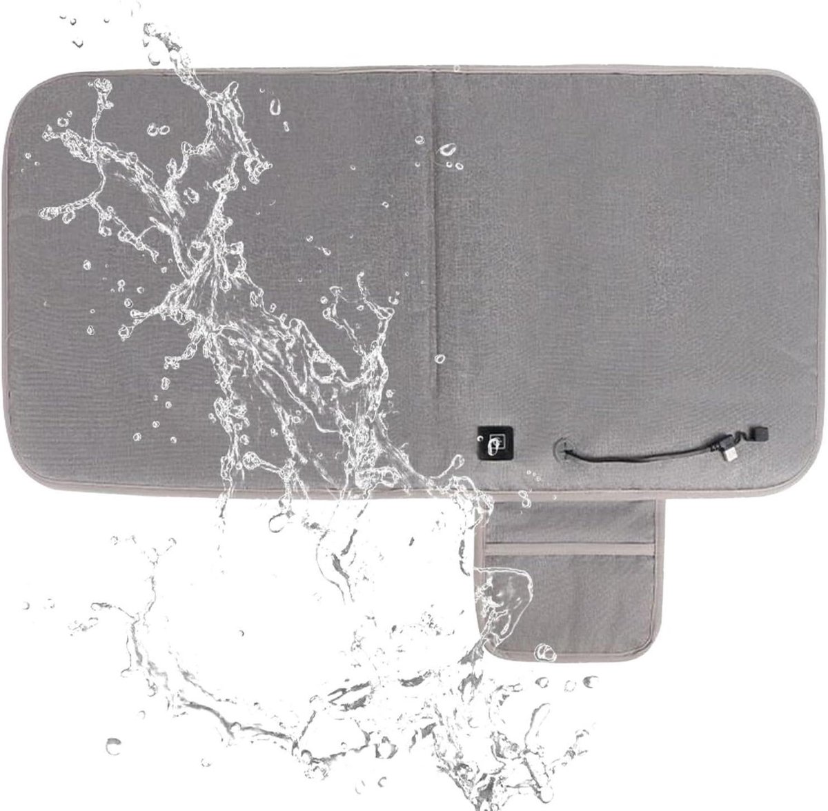 Verwarmd Zitkussen - Elektrisch Kussen Stoel - Comfort Buiten - 3 Warmtestanden USB - 48.5 x 44.6 cm - Grijs