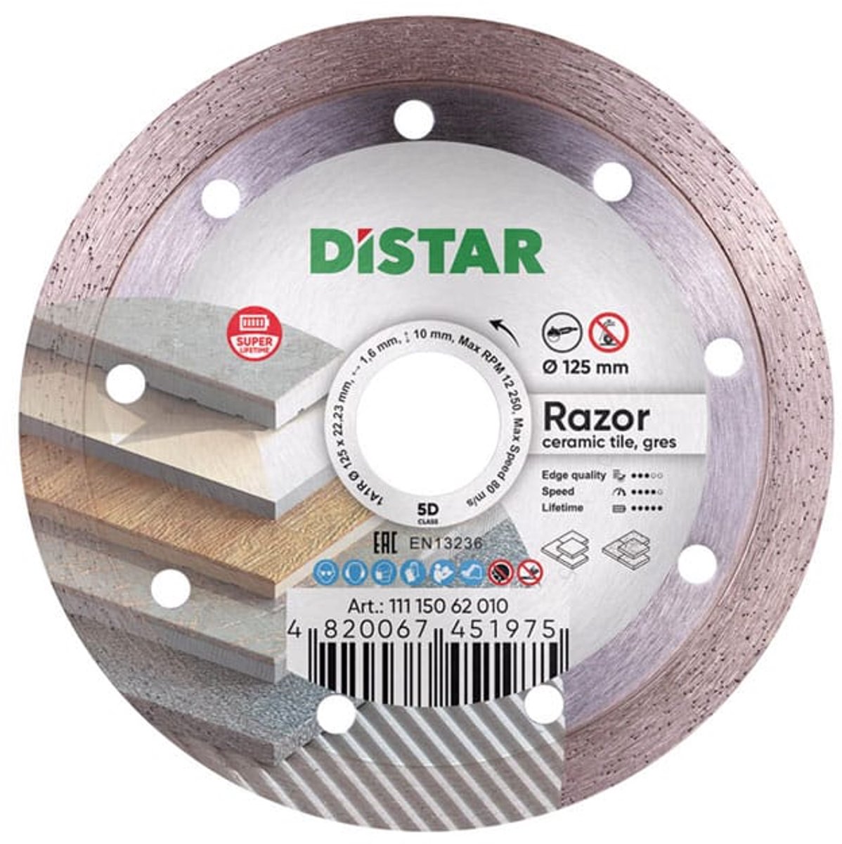 DiStar Diamantschijf 1A1R Razor – 125/230×22,23 mm