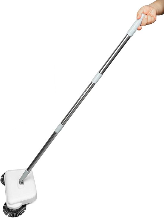 Handmatige Veegmachine - Dweil Veegmachine - Vloeren Reinigen - 2-in-1 Nat Droog - 33 cm breed - Wit — afbeelding 5