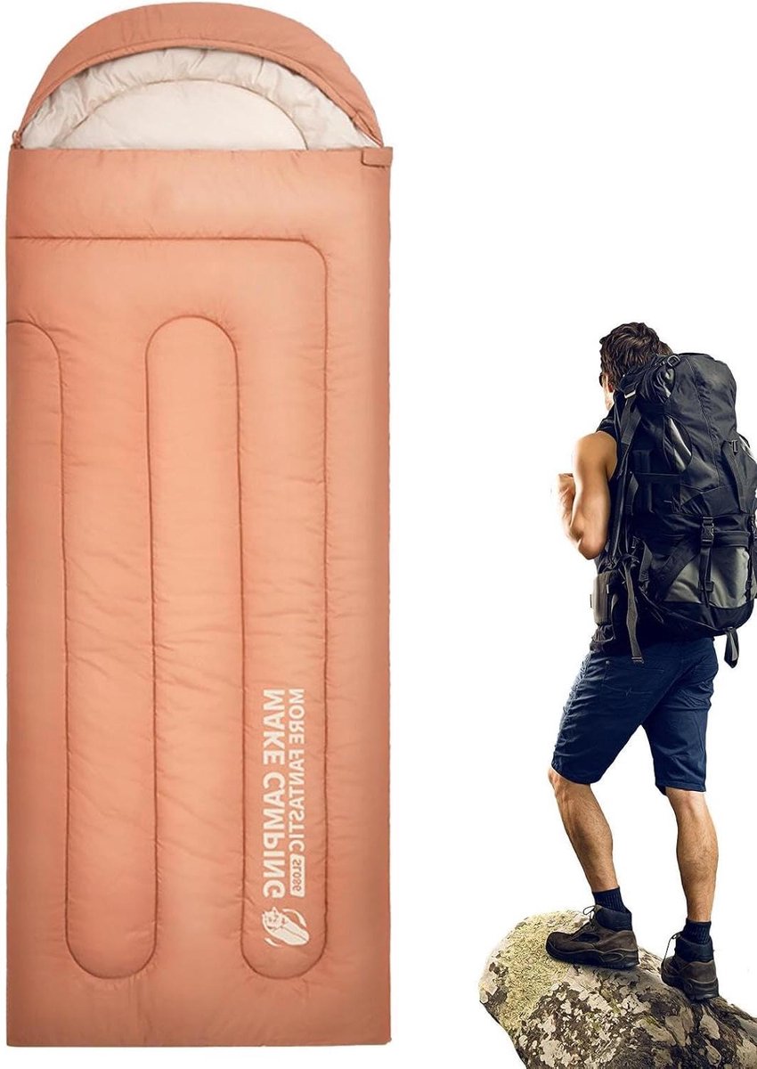 Slaapzak Volwassenen - Kampeerzak Outdoor - Kamperen en Reizen - Waterdicht en Ademend - 220 x 75 cm - Blauw