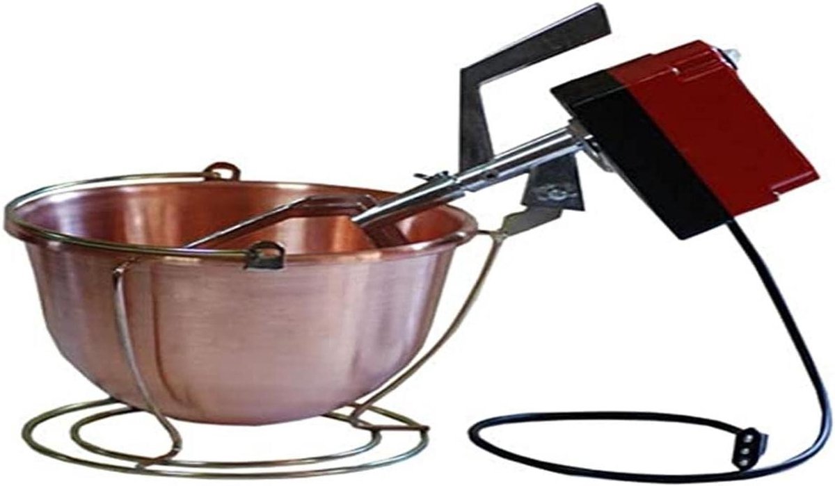 Koperen Ketel - Polenta Ketel - Keuken Gerecht Maken - Met Roterende Motor - 10 Liter - Br