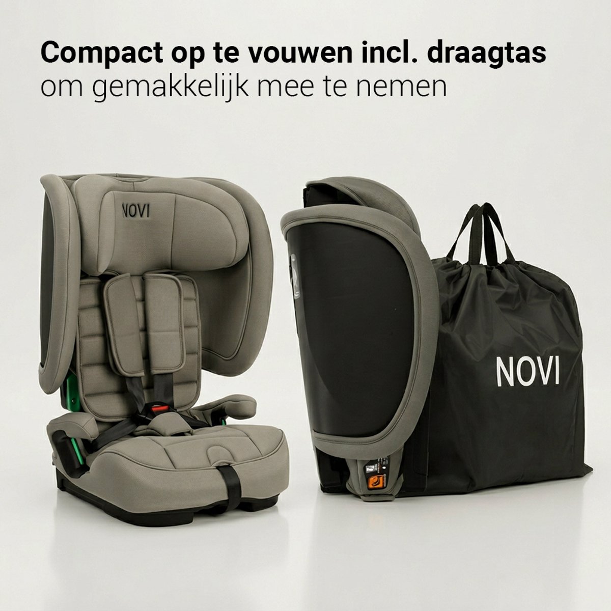 Novi Baby Morris I-Size Autostoel - Dark Taupe - Inclusief Draagtas – foto 7