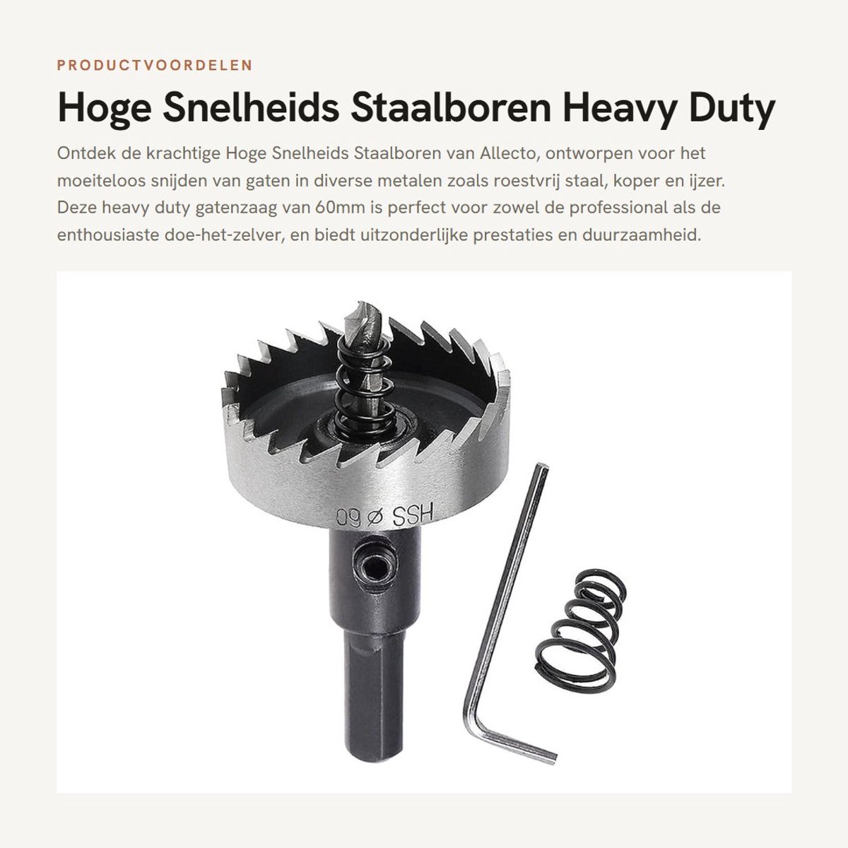 Dailygoods - Hoge Snelheids Staalboren - Heavy Duty Gatensnijder - 60mm Gatenzaag - Voor Metaal en Roestvrij Staal - Carbide Prestaties - Ideaal v...