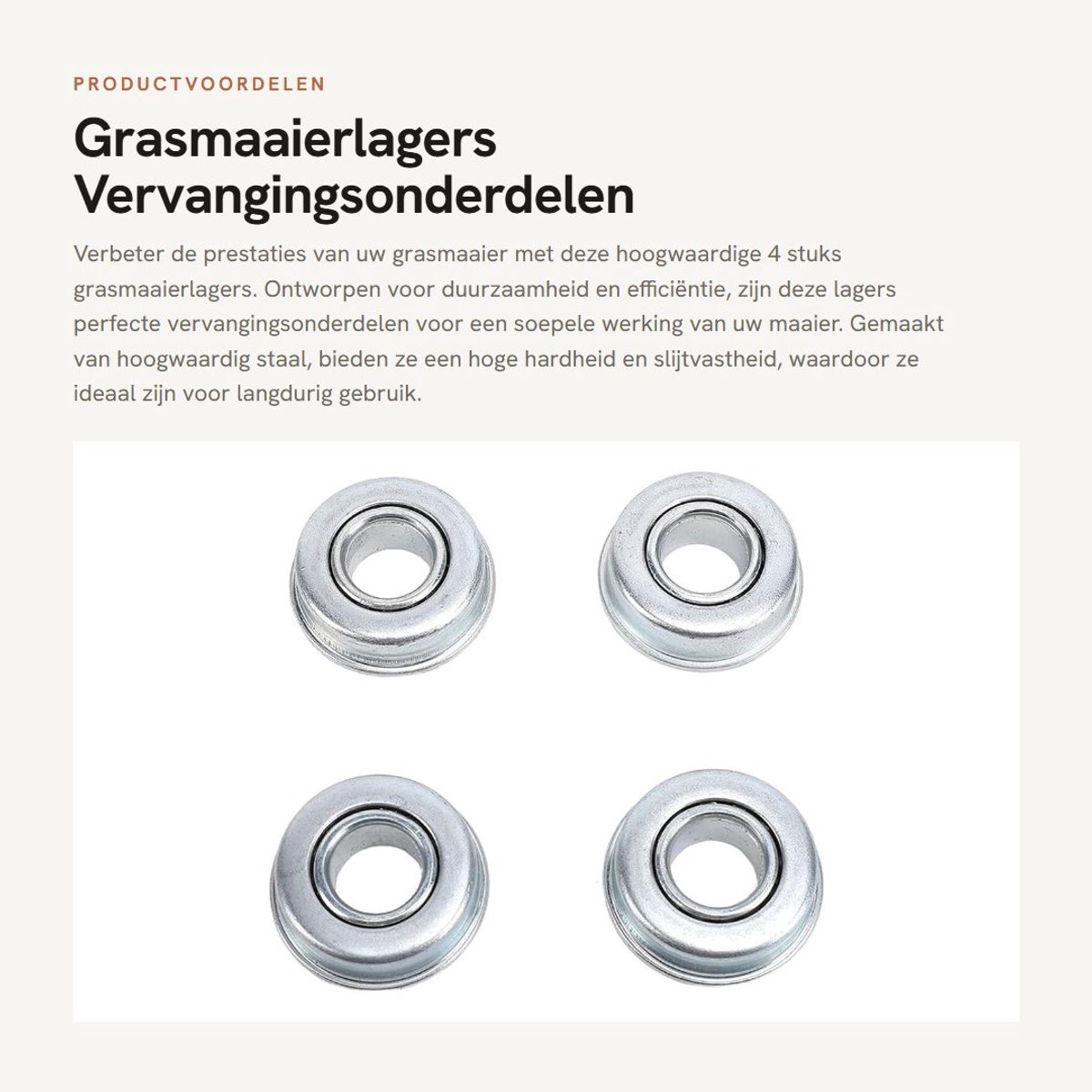 Dailygoods- Grasmaaierlagers 4 Stuks - Stalen Lagers - ID 0,5 Inch / OD 1,12 Inch - Hoogwaardig Materiaal - Slijtvast - Eenvoudig te Installeren - Maaierslagers