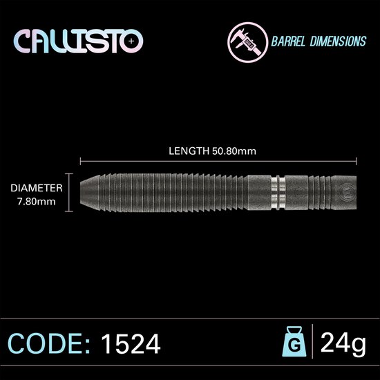 Winmau Callisto 02 90% - Dartpijlen 24 Gram van Winmau — afbeelding 3