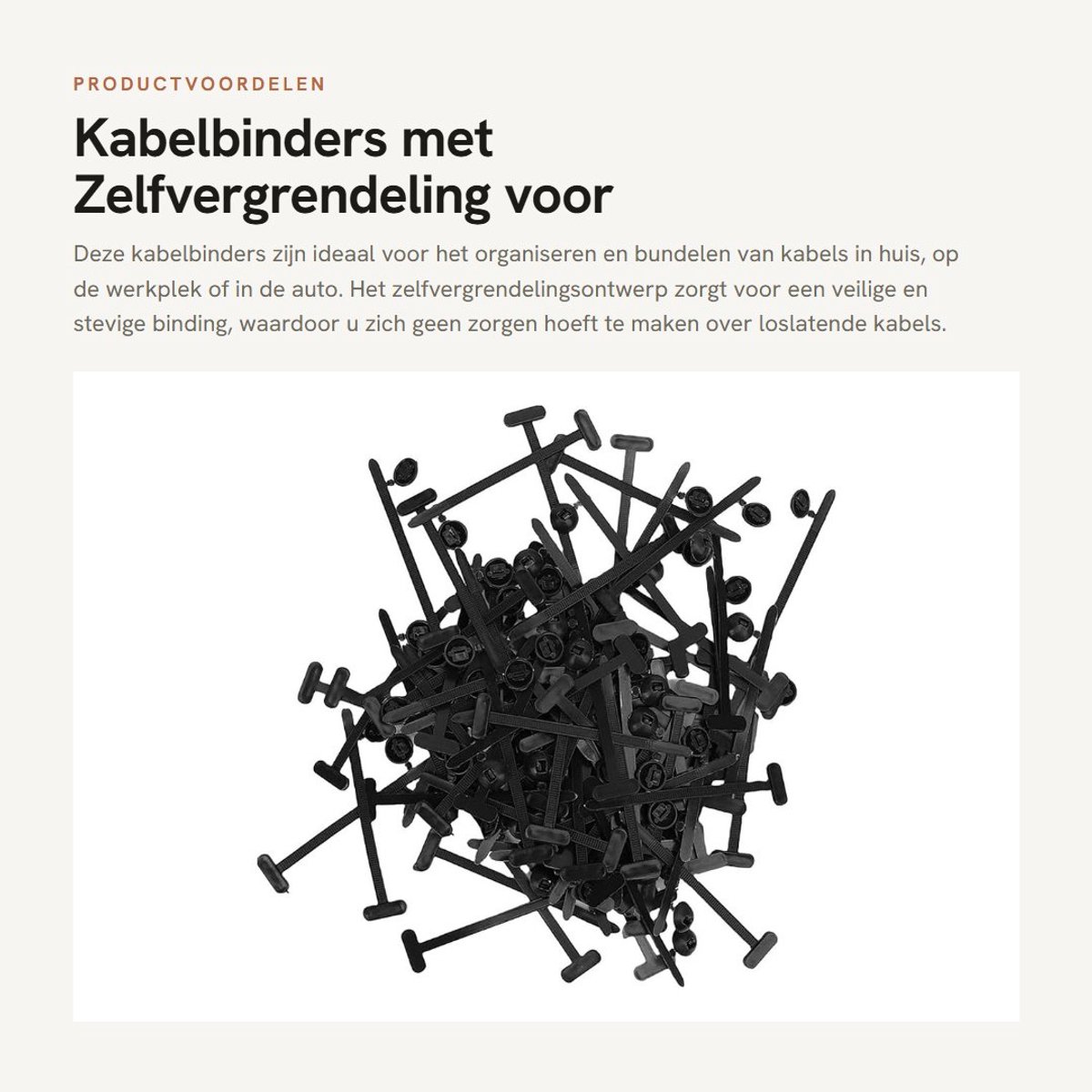 Dailygoods - Kabelbinders met Zelfvergrendeling voor Diverse Toepassingen