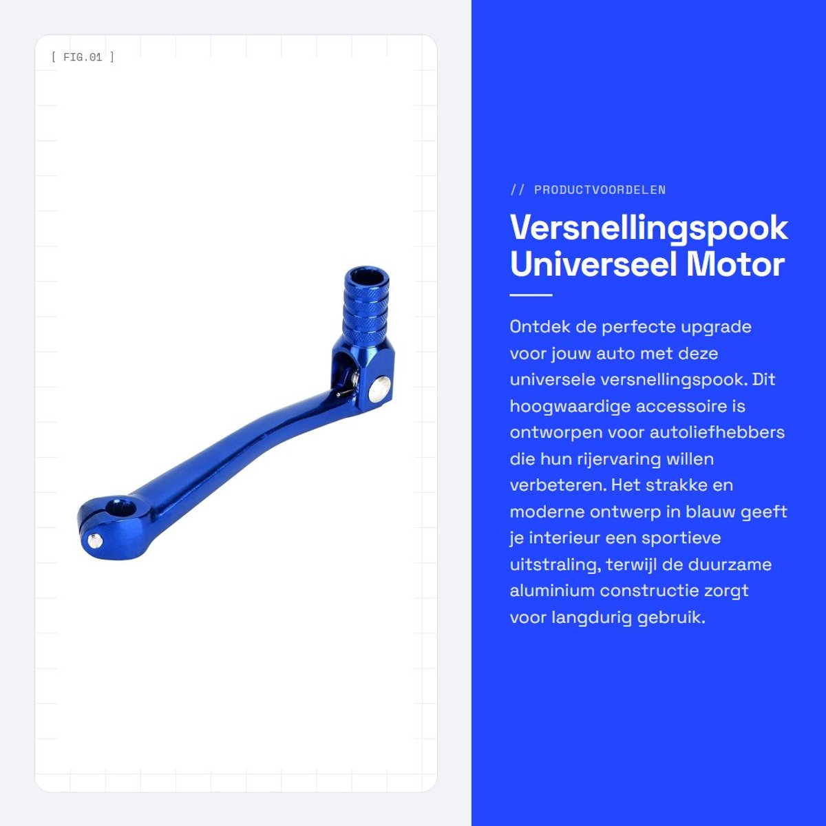 Dailygoods- Versnellingspook Universeel - CNC Aluminium - 150x65mm - Pookknop - Motor Accessoire - Eenvoudig te Installeren - Versnellingsknop