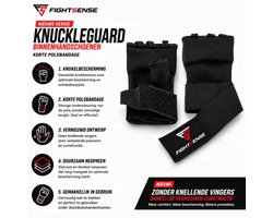 Fightsense ImpactWrap Binnenhandschoenen – Zwart – Maat M – Knokkelbescherming & Polsondersteuning voor Boksen en Kickboksen