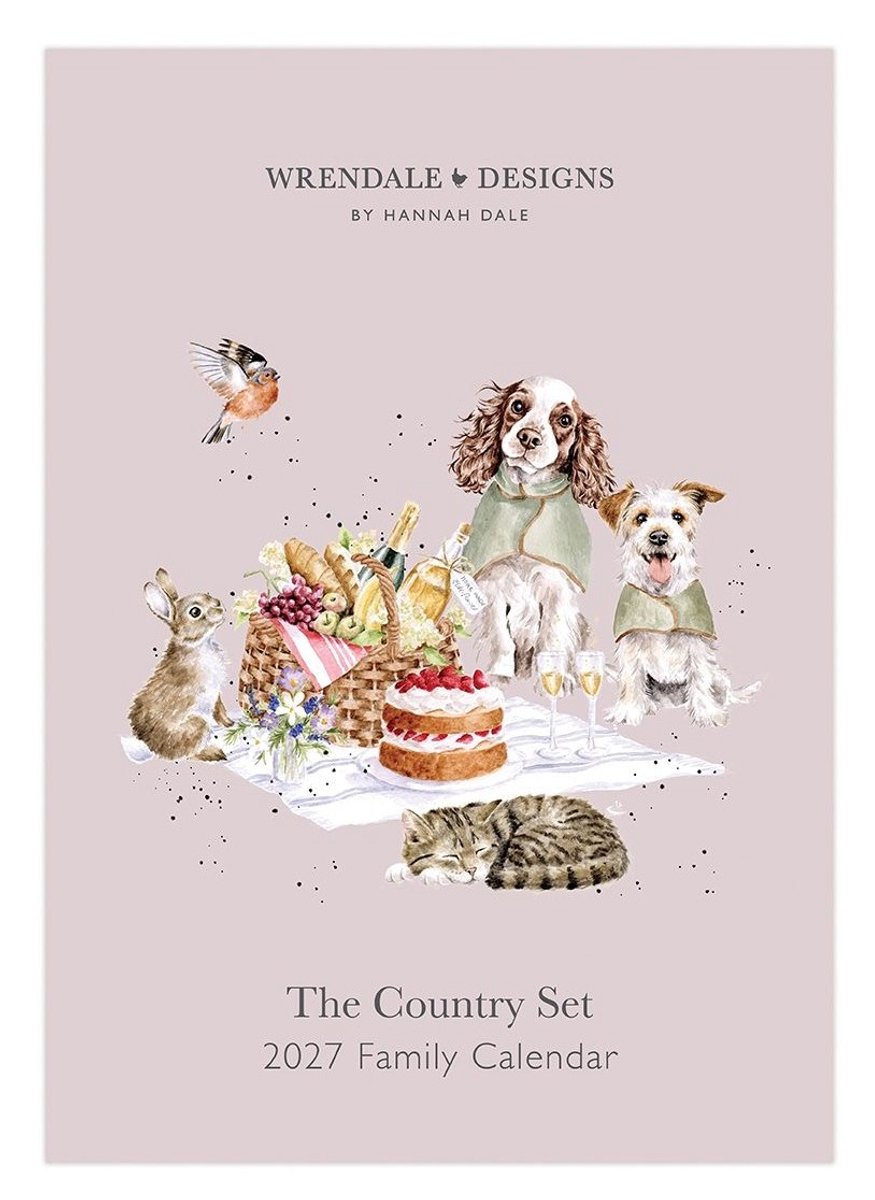 Wrendale Designs Familie Kalender 2027 - 'The Country Set' Family Calendar 2027