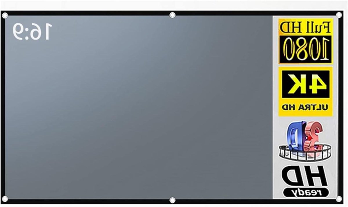 Projectorscherm - Projectiescherm Canvas - Thuisbioscoop Creëren - Lichtwerende Coating - 106 Inch 16:9 - Grijs