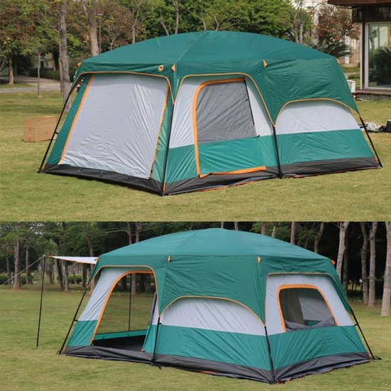 UFTA Campingtent 4-6 Personen - 2-Kamer Slaapkamer en Woonkamer - Waterdicht & UV bescherming - Grote Luifel 185cm - Groen — afbeelding 4