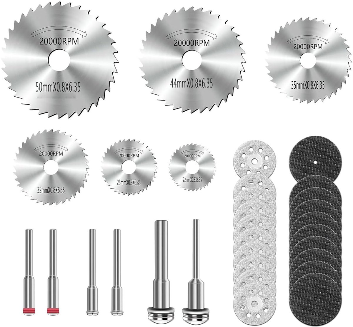 Dailygoods- Doorslijpschijven 32-delige set - HSS-cirkelzaagbladen - Diamantdoorslijpschijven - Hars-doorslijpschijven - Voor Dremel - Voor rotatiegereedschap - Slijpschijven