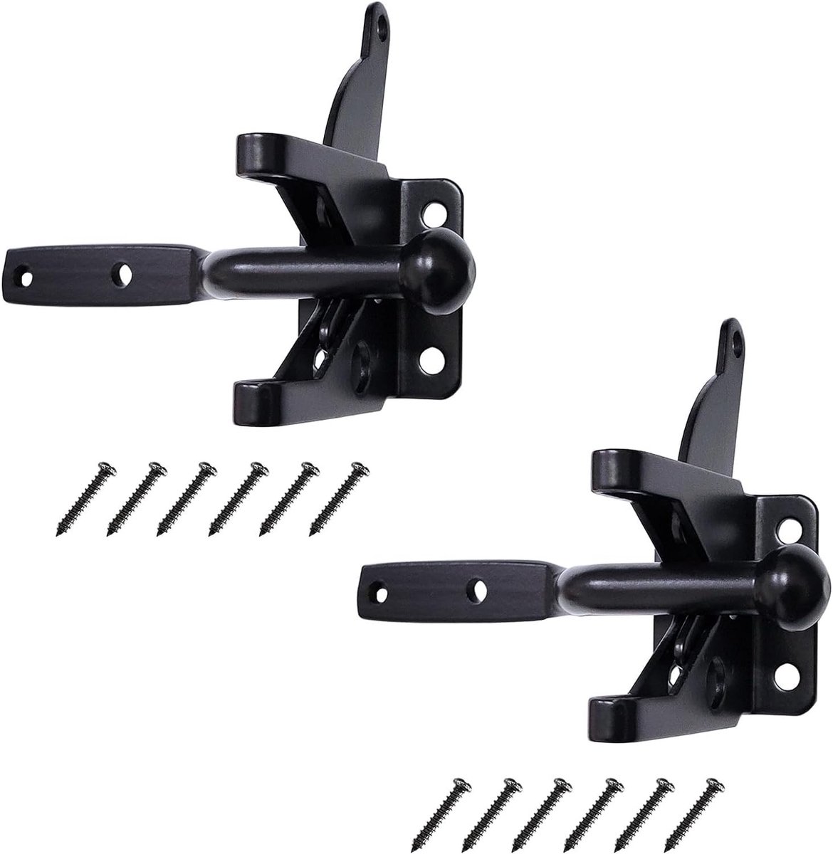 Dailygoods- Poortklink Zelfsluitend - Automatische Vergrendeling - Houten/Metalen Deuren - Twee Sets - Hoogwaardig Metaal - Roestbestendig - Deurslot