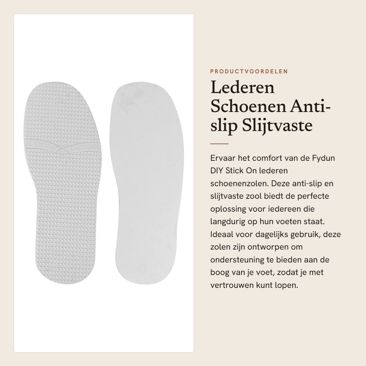 Dailygoods- Schoenenzool Antislip - Lederen Schoenen - Slijtvaste Rubberen Zool - Ondersteuning van de Boog - Doe-het-zelf Instructies - Veiligheidswaarschuwing
