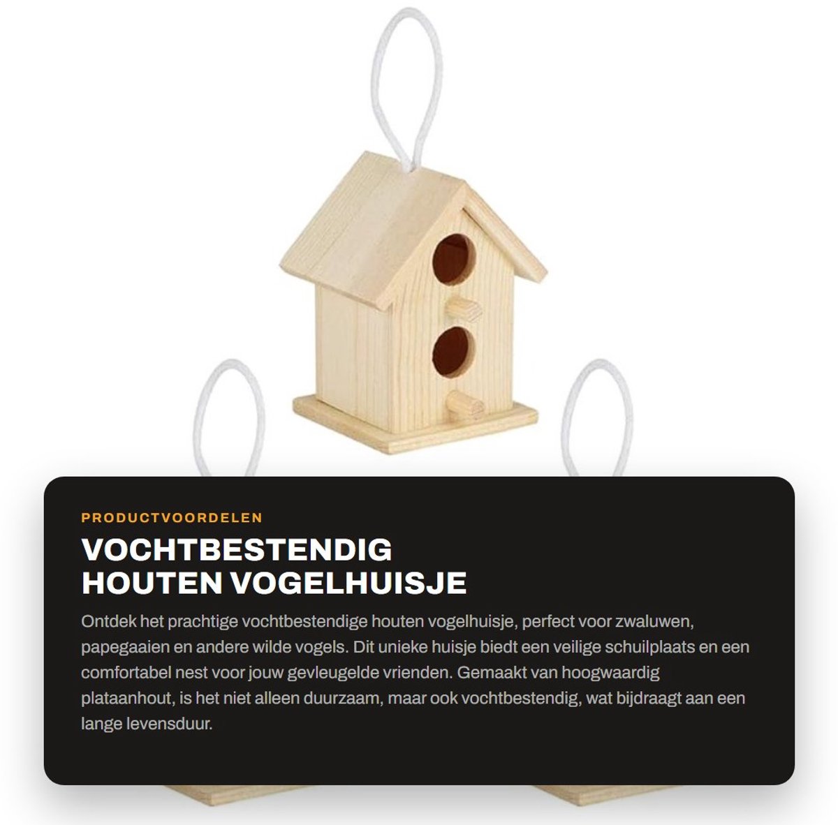 Dailygoods- Vogelhuisje Vochtbestendig - Vogelvoederhuisje - Nestkast - Mini-vogelnest - Decoratieve Hanger - Duurzaam Plataanhout