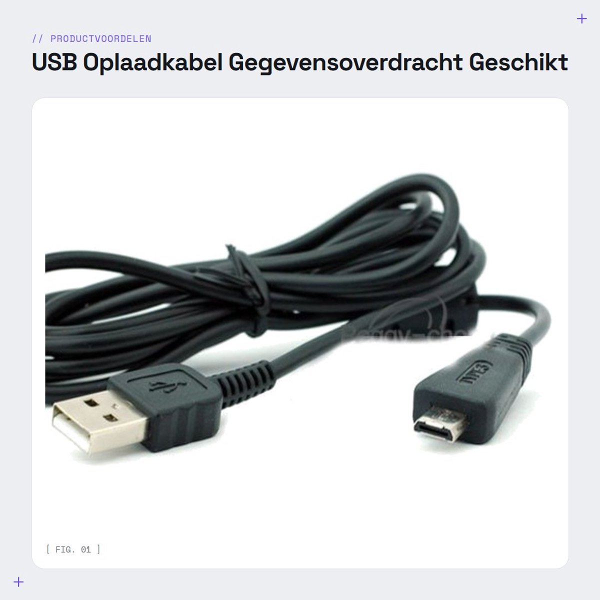 Dailygoods - USB Oplaadkabel - Gegevensoverdracht - Geschikt voor camera's - VMC-MD3 model - Perfect voor opladen - Handig voor fotografie - Zwart