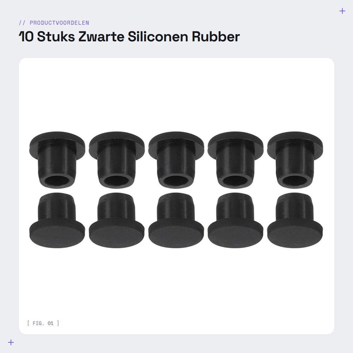 Dailygoods- Hole Plug Zachte Flexibele Stopper - Siliconen - 10 Stuks - 9-10mm Gat - Zwart - Duurzaam