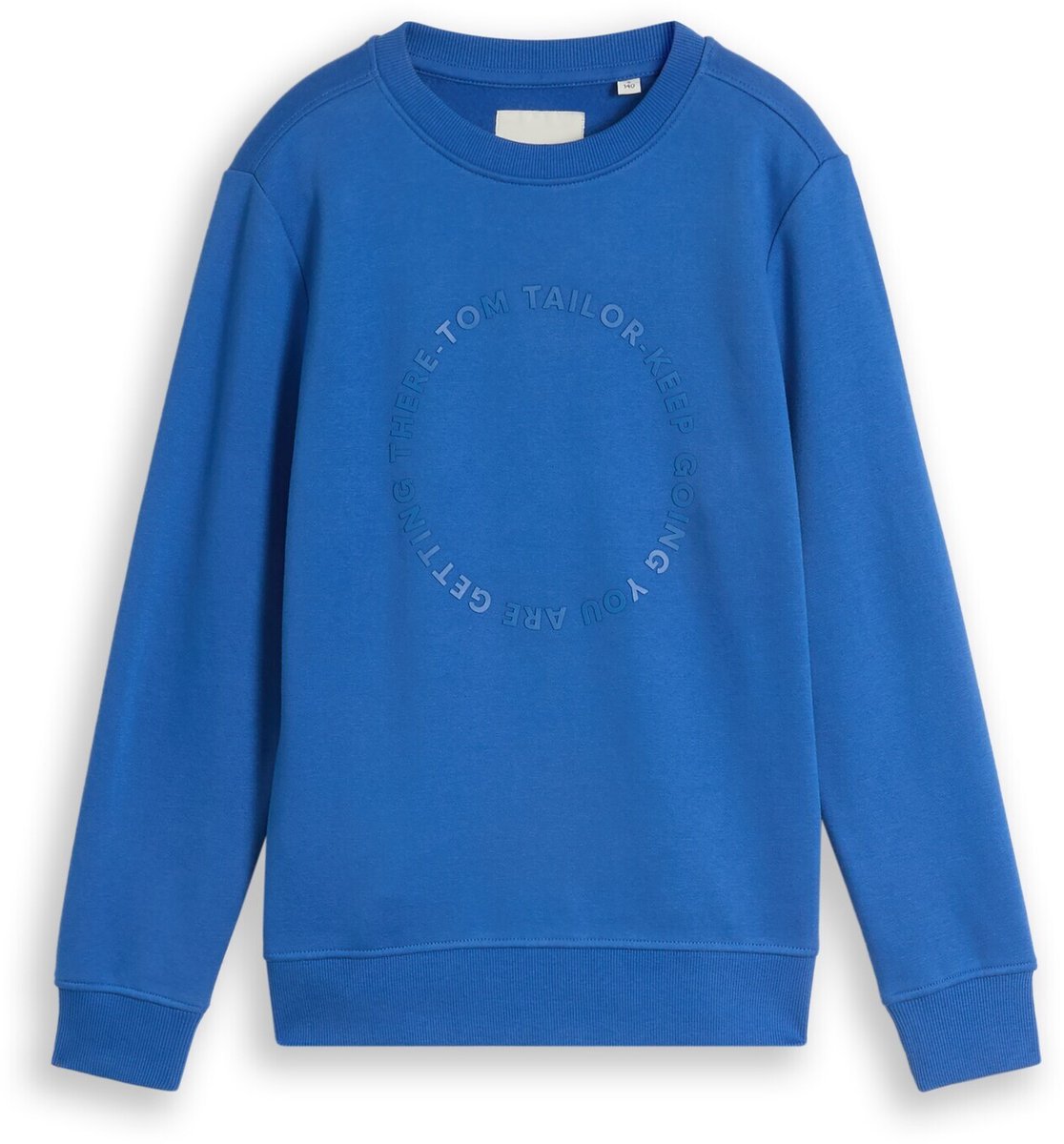 Tom Tailor - Basic sweatshirt met print - Maat 140 - soft sapphire blue