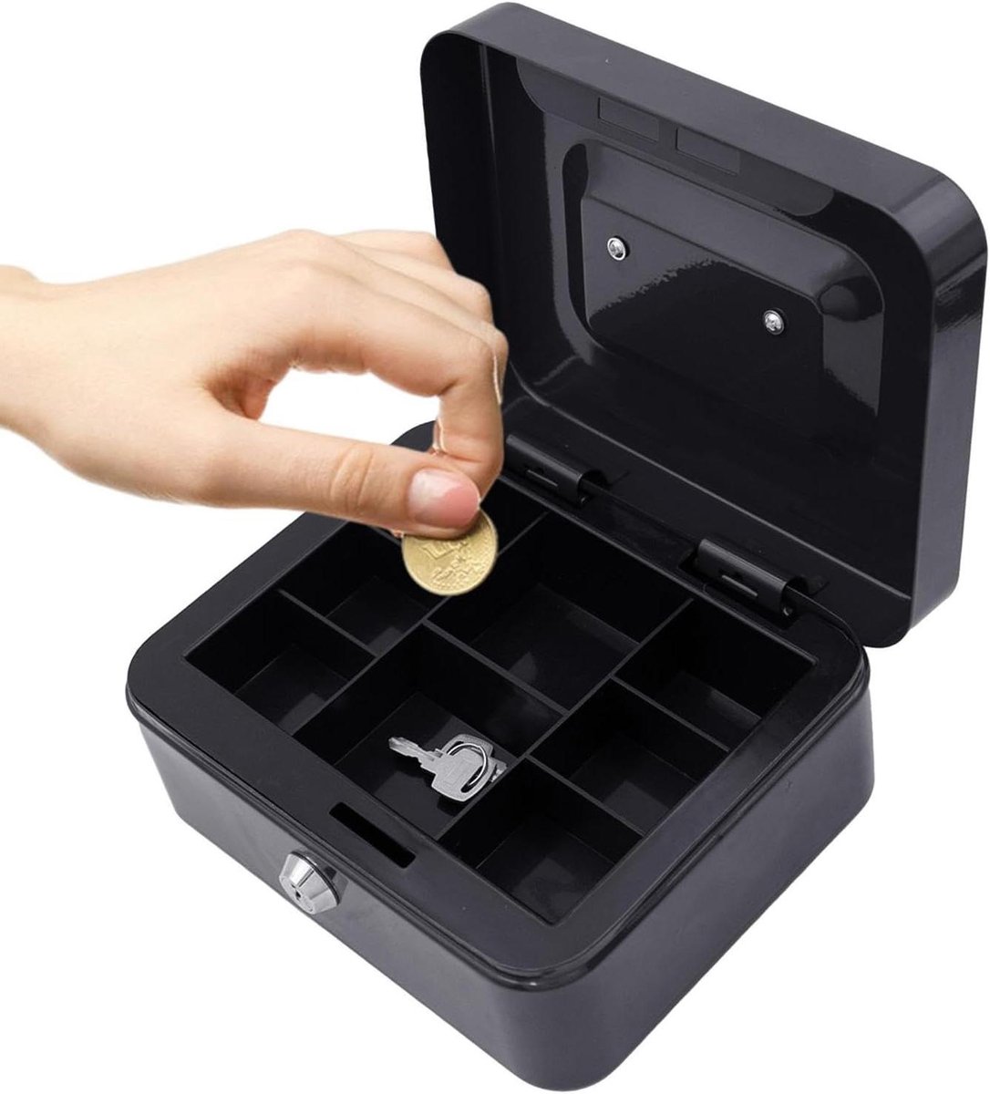 Spaarpot Kinderen - Muntbank Jongeren - Geld Besparen Leren - Kindveilige Geldbesparing - 20 x 16 x 9 cm - Zwart