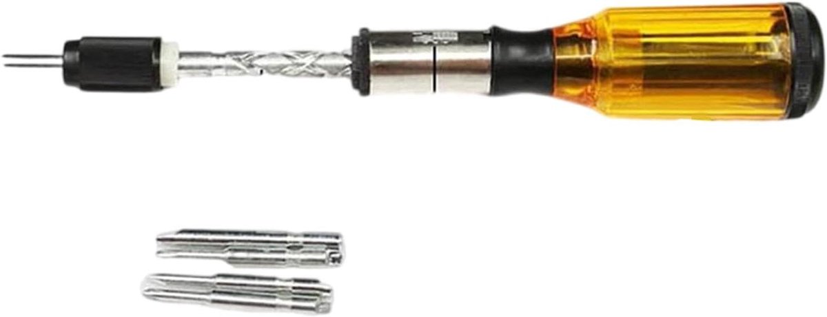 Ratelschroevendraaier - Semi Automatische Schroevendraaier - Snel Schroeven - Ergonomisch Houten Handvat - 217 mm - Geel