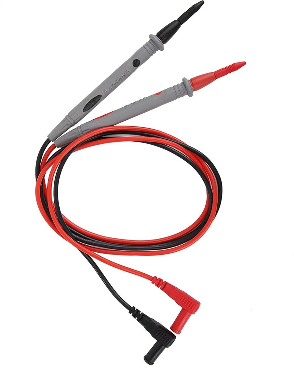 Multimeter Meetsnoeren - Testkabels Elektricien - Nauwkeurig Meten - Hittebestendig Siliconen - 1000V 20A - Rood Zwart