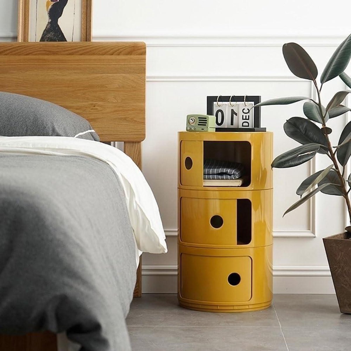 Stapelbare Ronde Poef - Opbergtafel Lade - Ruimte Besparen - Modulair Ontwerp - 3 Lagen - 