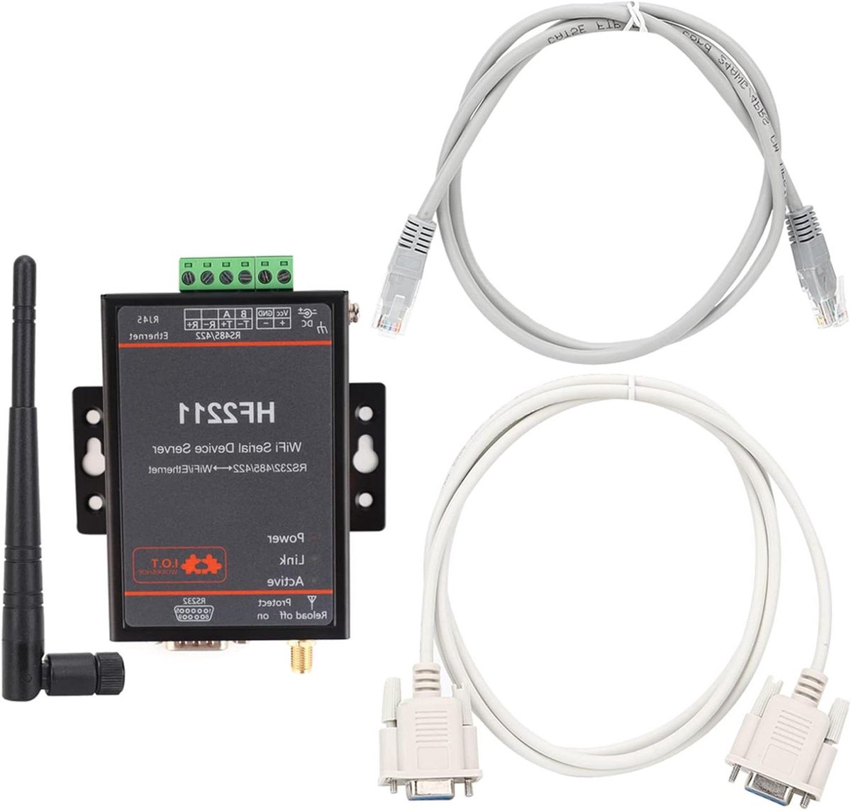 Seriële Poortserver - Ethernet Converter - Netwerk Datatransmissie - Hoge Snelheid 230.400 bps - 15 x 15 x 5 cm
