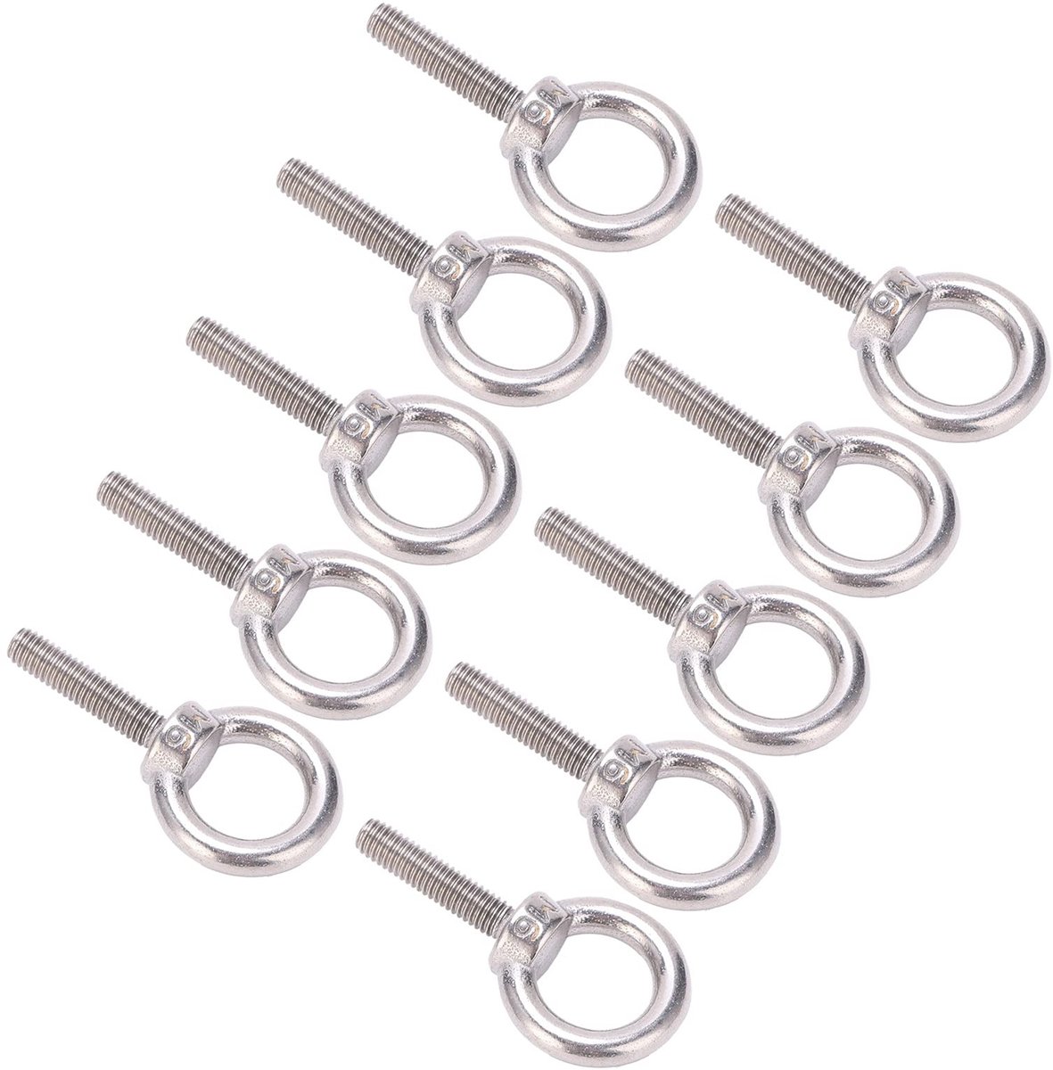 Dailygoods- Oogbout M6x25 - 10 Stuks - Roestvrij Staal - Hijsronde Ringschroef - Bevestigingsmateriaal - Voor Poorten/Energie