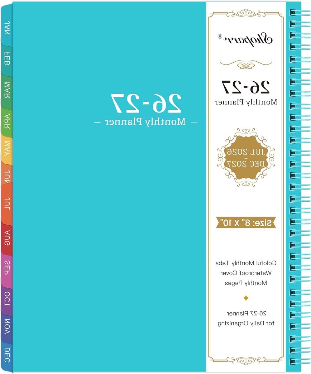 Maandplanner 2025-2026 - Agenda Organizer - Dagelijkse Organisatie - Kleurrijke Tabbladen - 20 cm x 25 cm - Blauw