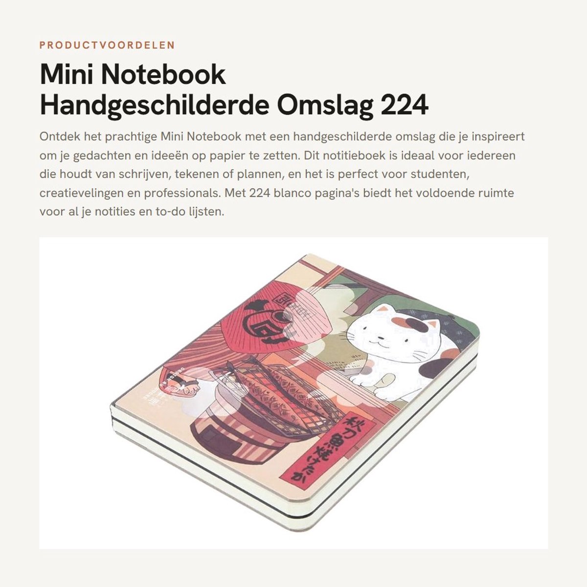 Dailygoods- Notebook Handgeschilderde Omslag - 224 Pagina's - Planning - Blanco Pagina's - Rasterpagina's - Duurzaam Boekrugontwerp - Fijn Papier - Schrijfboekje